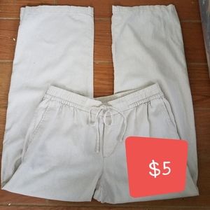 Old Navy Oatmeal Linen Blend Pants